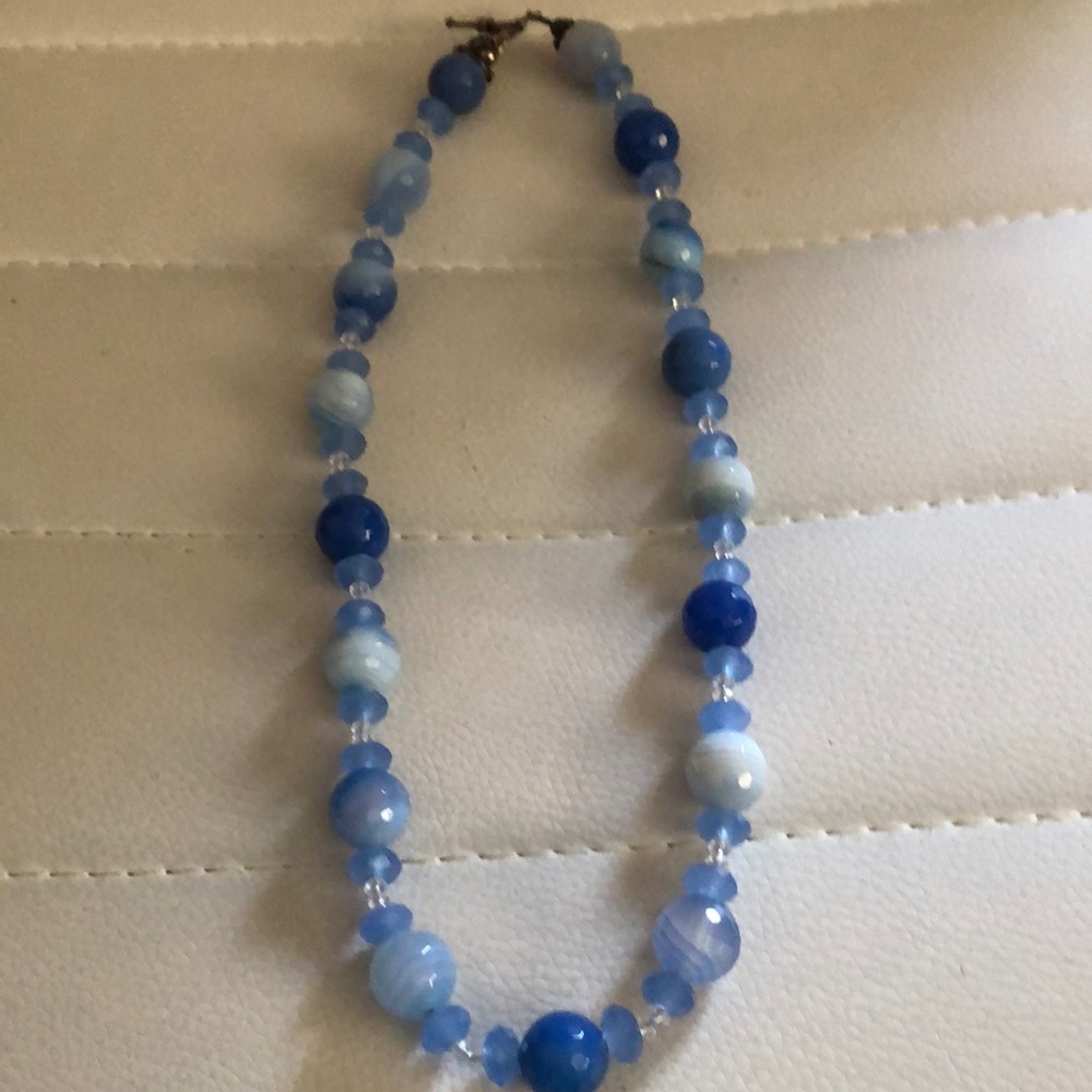 Beautifully handcrafted blue beaded necklace